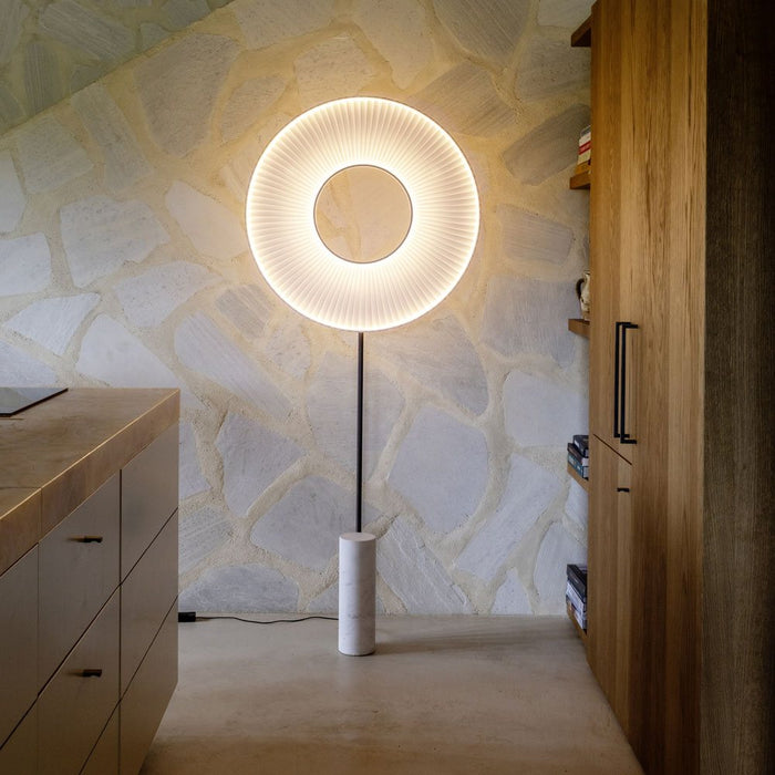 Iris LED Floor Lamp in kitchen.