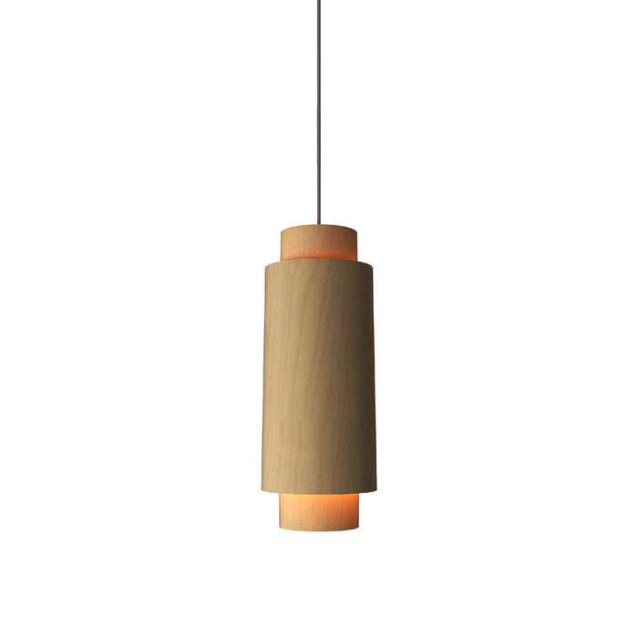 Cylindrical Pendant Light in Maple (Small).