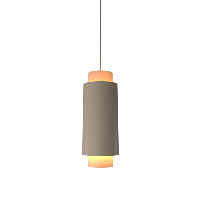 Cylindrical Pendant Light in Organic Cappuccino (Small).