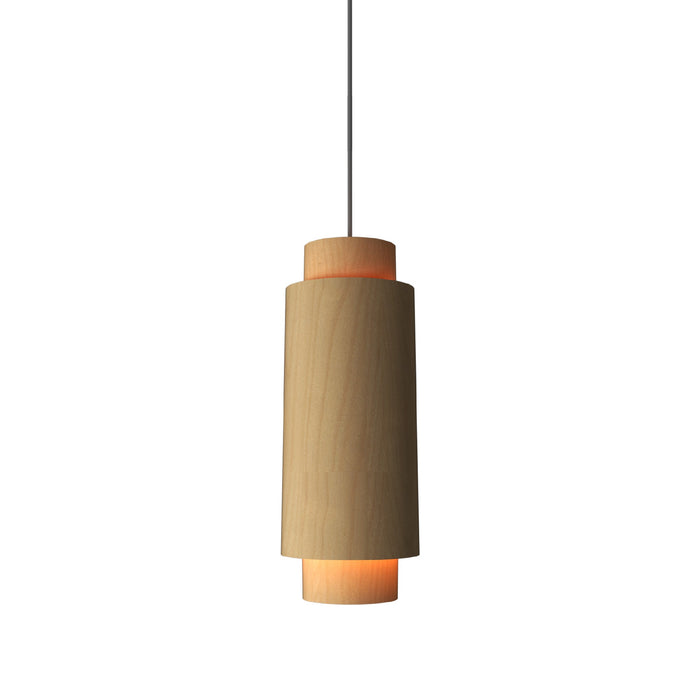 Cylindrical Pendant Light in Maple (Medium).
