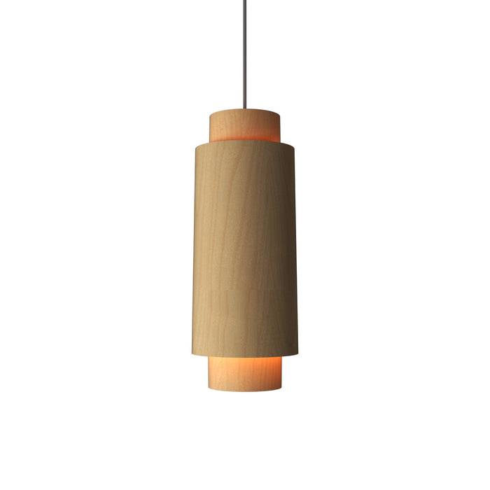 Cylindrical Pendant Light in Maple (Large).