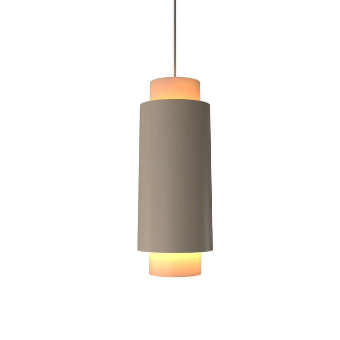 Cylindrical Pendant Light in Organic Cappuccino (Large).