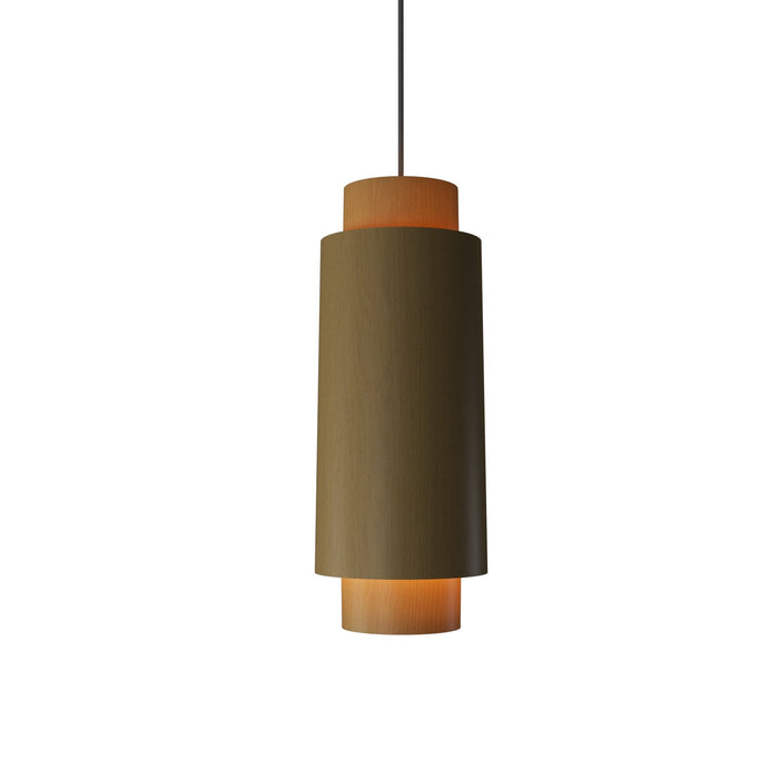 Cylindrical Pendant Light in Organic Gold (Large).