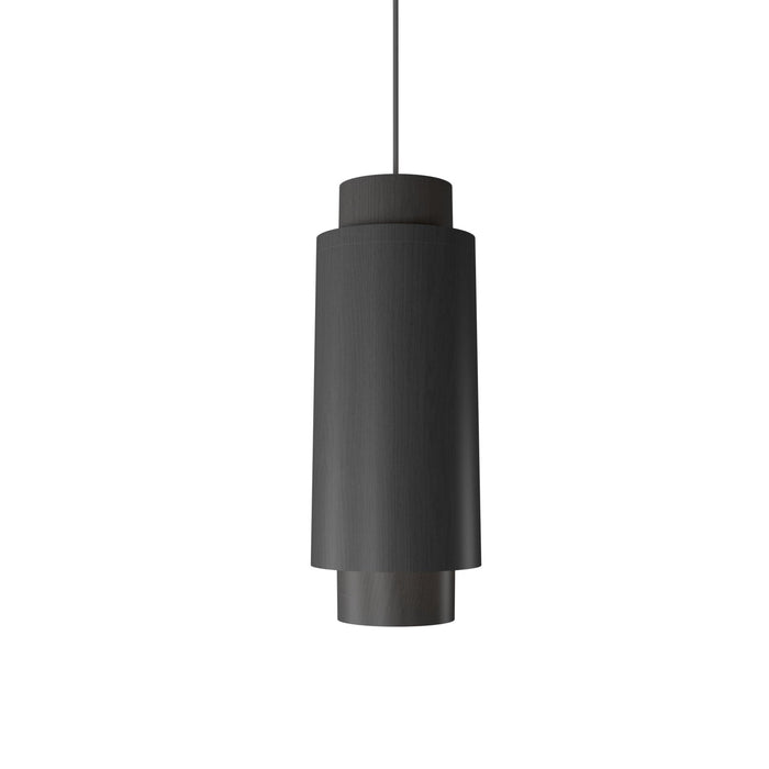 Cylindrical Pendant Light in Organic Lead Grey (Large).