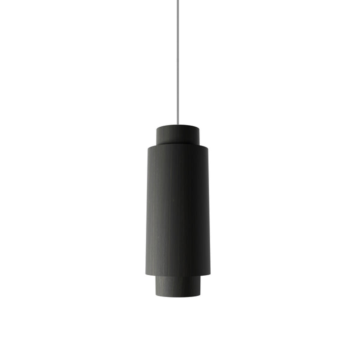 Cylindrical Pendant Light in Organic Black (Small).