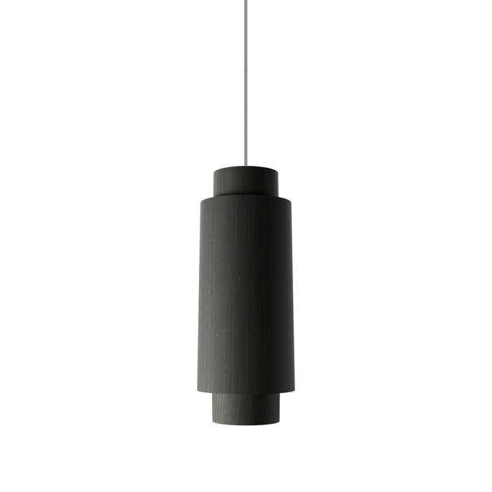 Cylindrical Pendant Light in Organic Black (Medium).