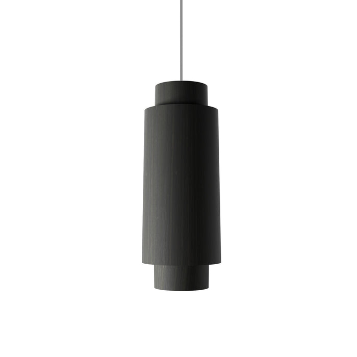 Cylindrical Pendant Light in Organic Black (Large).