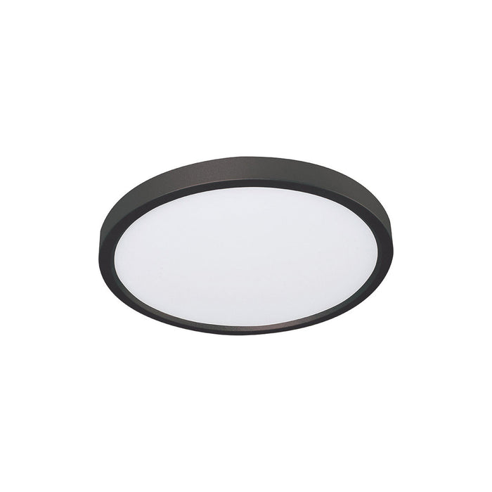 Edge Round LED Flush Mount Ceiling Light in Black (5.38-Inch).