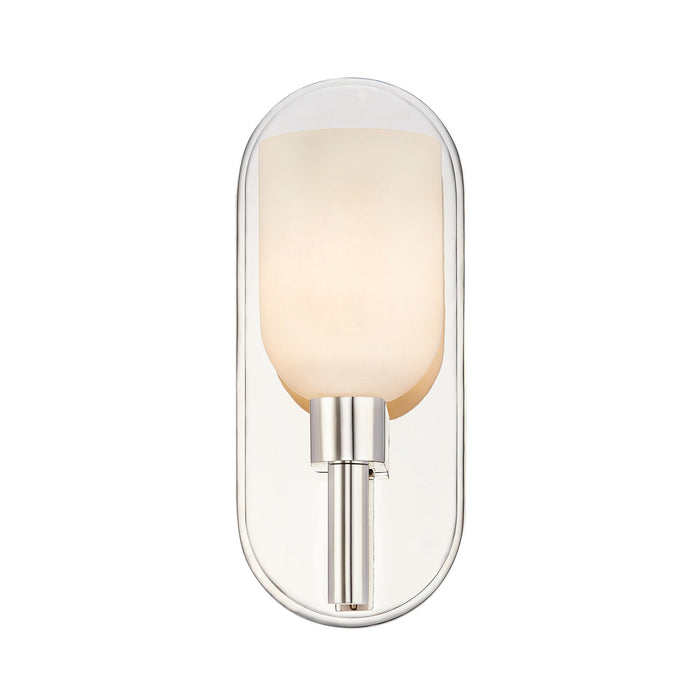 Lucian Wall Light in Polished Nickel/Alabaster (1-Light).