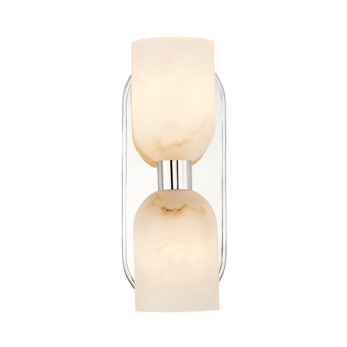 Lucian Wall Light in Polished Nickel/Alabaster (2-Light).