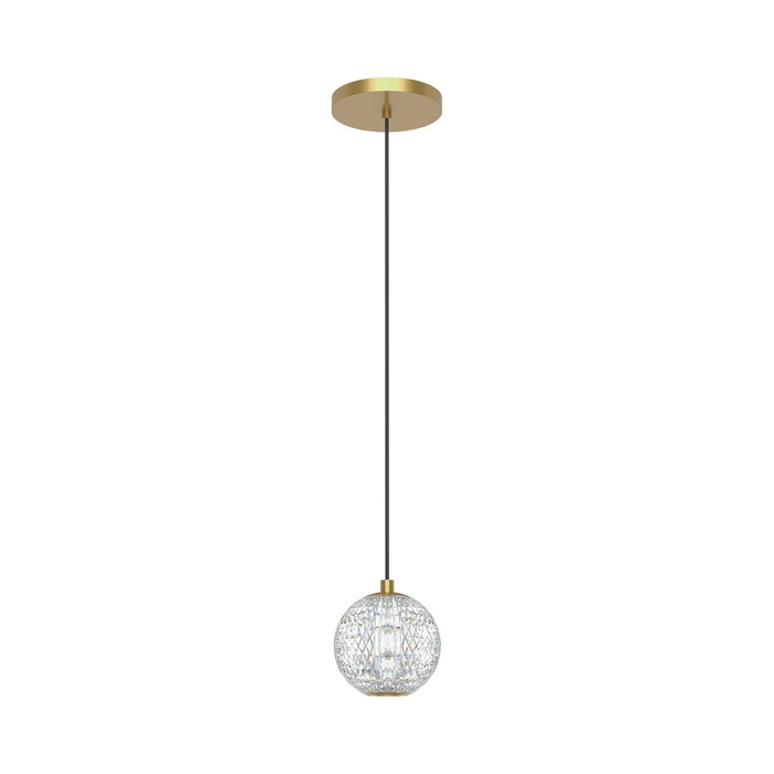 Marni LED Pendant Light in Natural Brass.