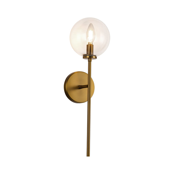 Cassia Wall Light in Aged Gold/Clear Glass (1-Light).