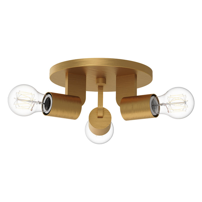 Claire Semi Flush Mount Ceiling Light in Aged Gold (3-Light).