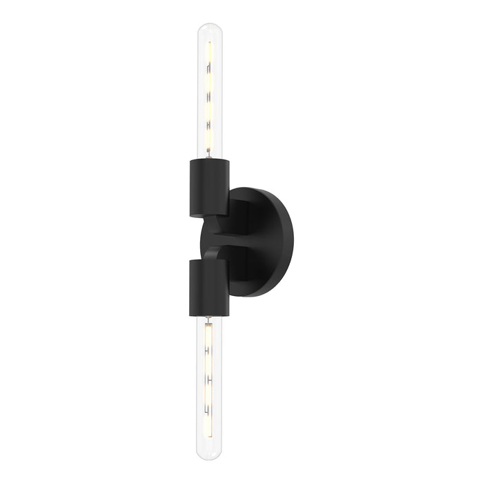Claire Vanity Wall Light in Matte Black (2-Light).