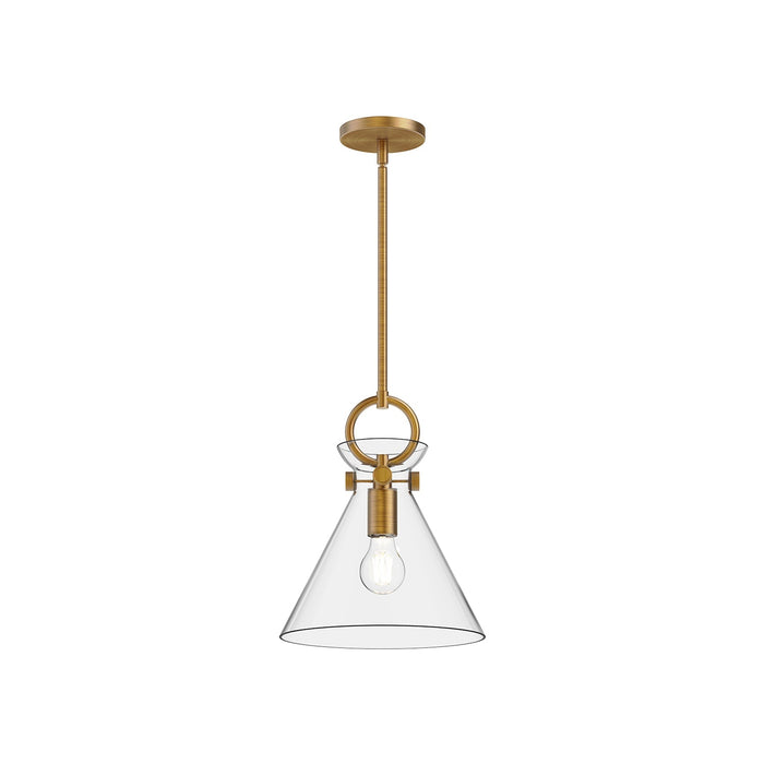 Emerson Pendant Light in Aged Gold/Clear Glass (Small).