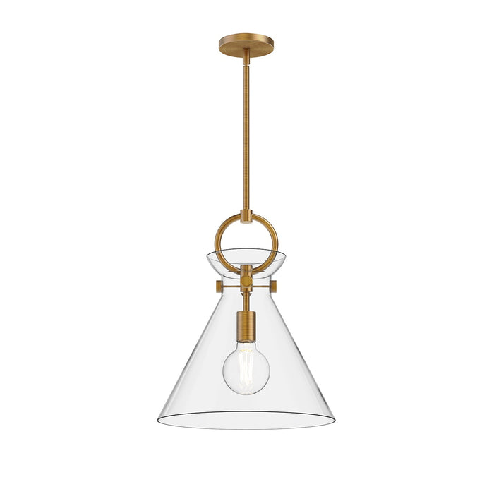 Emerson Pendant Light in Aged Gold/Clear Glass (Medium).