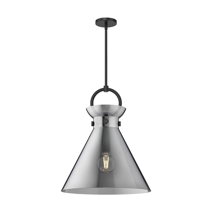 Emerson Pendant Light in Matte Black/Smoked Glass (Large).