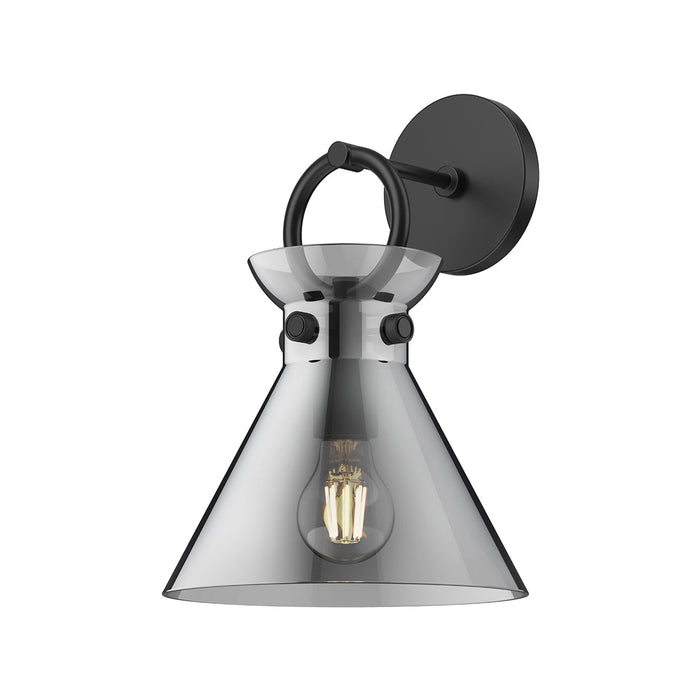 Emerson Vanity Wall Light in Matte Black/Smoked Glass.