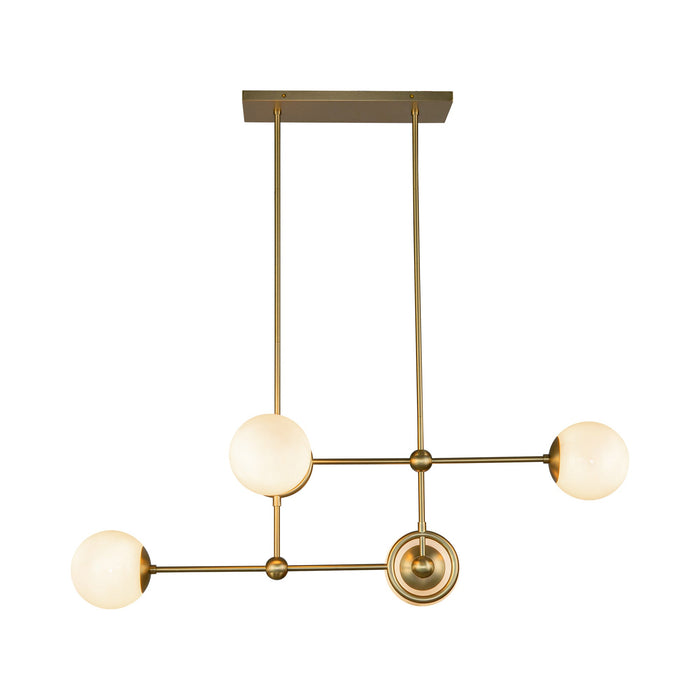 Fiore Linear Chandelier in Brushed Gold.
