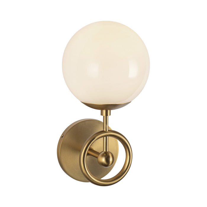Fiore Vertical Bath Wall Light in Brushed Gold.