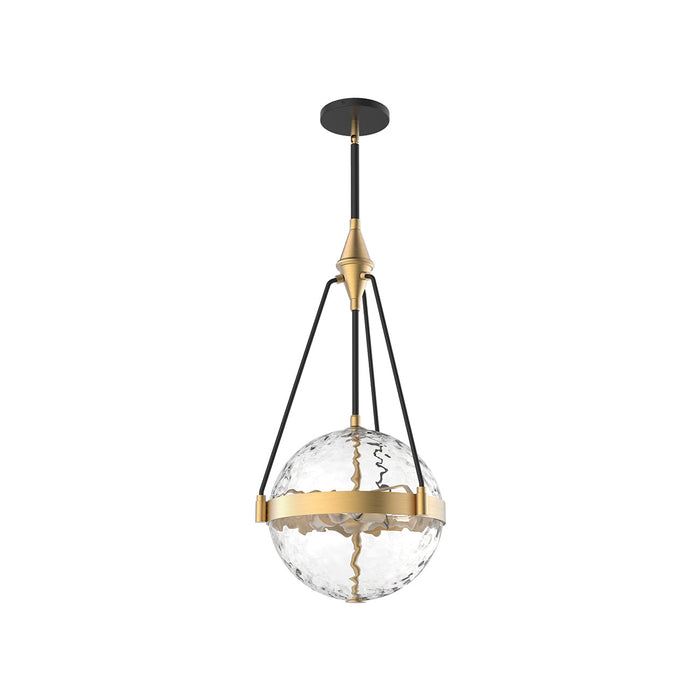 Harmony Pendant Light in Brushed Gold/Clear Water Glass (Small).