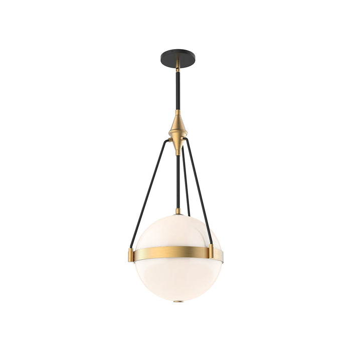 Harmony Pendant Light in Brushed Gold/Glossy Opal Glass (Small).