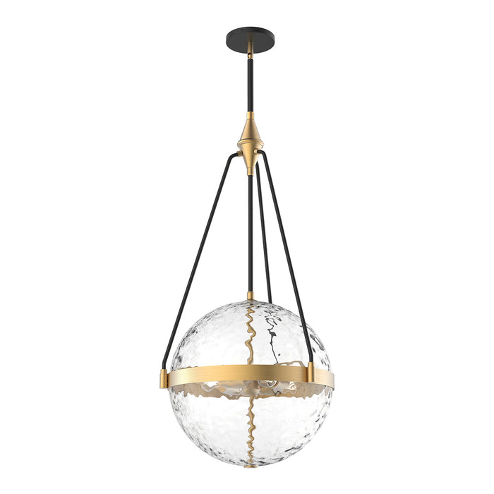 Harmony Pendant Light in Brushed Gold/Clear Water Glass (Large).