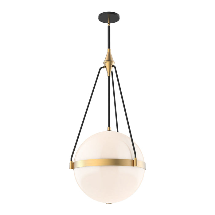 Harmony Pendant Light in Brushed Gold/Glossy Opal Glass (Large).