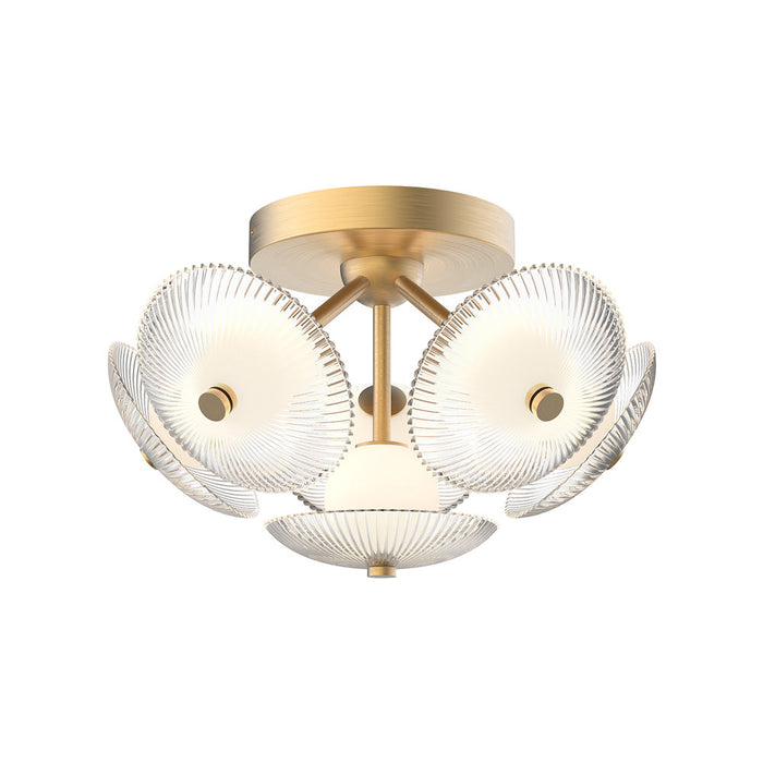 Hera LED Flush Mount Ceiling Light in Brushed Gold (6-Light).