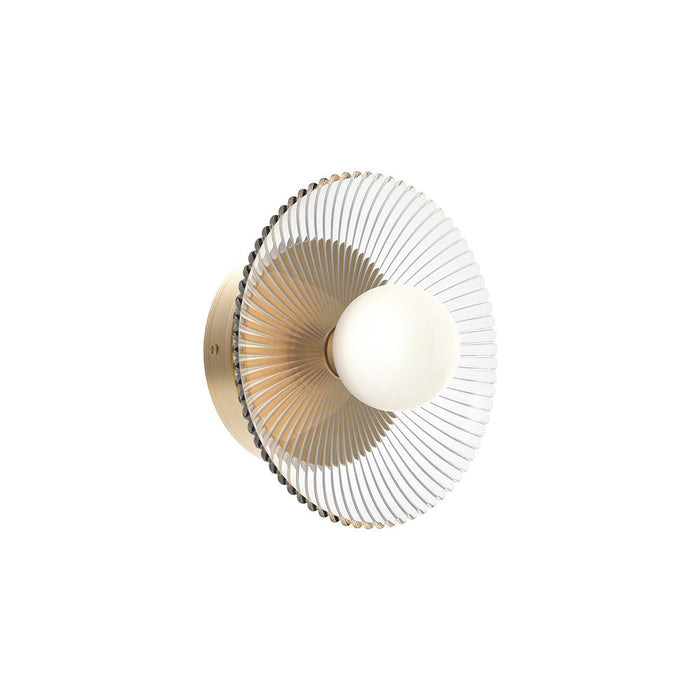 Hera LED Wall Light in Brushed Gold.