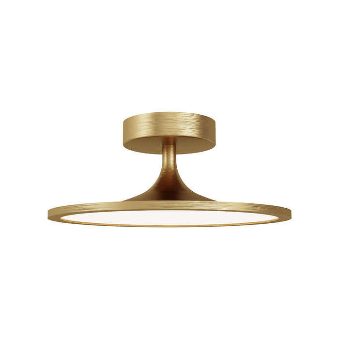 Issa LED Semi Flush Mount Ceiling Light in Brushed Gold.