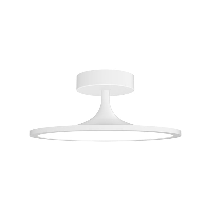 Issa LED Semi Flush Mount Ceiling Light in White.