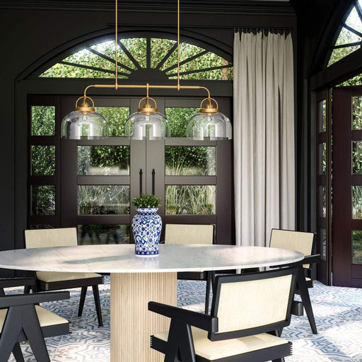 Lancaster Linear Pendant Light in living room.