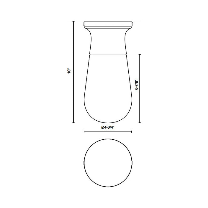 Marcel Semi Flush Mount Ceiling Light - line drawing.