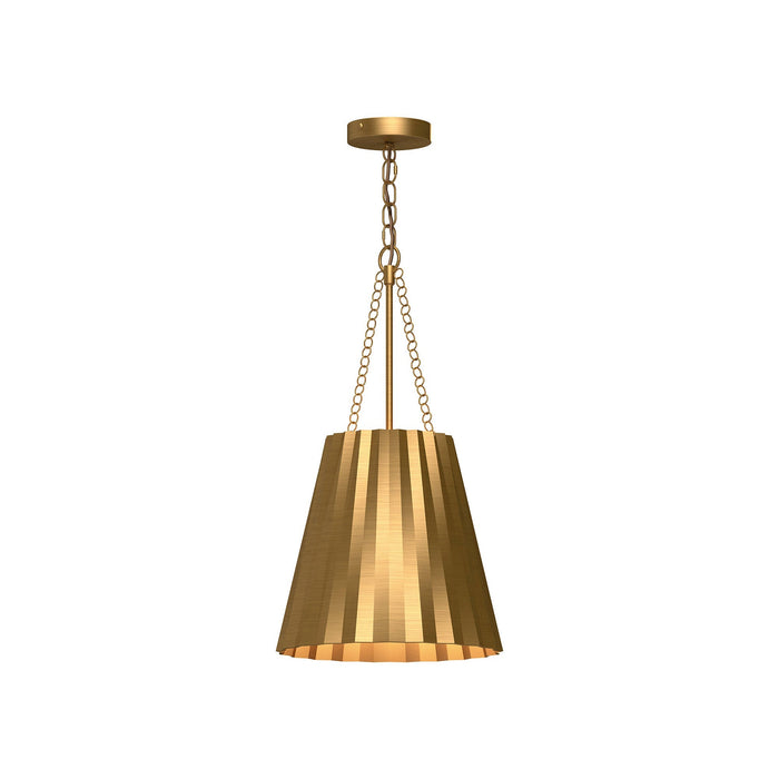 Plisse Pendant Light in Aged Gold (Small).