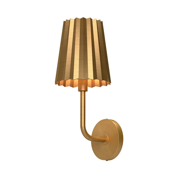 Plisse Wall Light in Aged Gold (17-Inch).