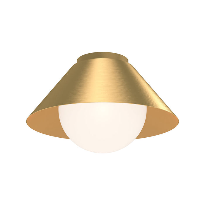 Remy Flush Mount Ceiling Light in Brushed Gold.