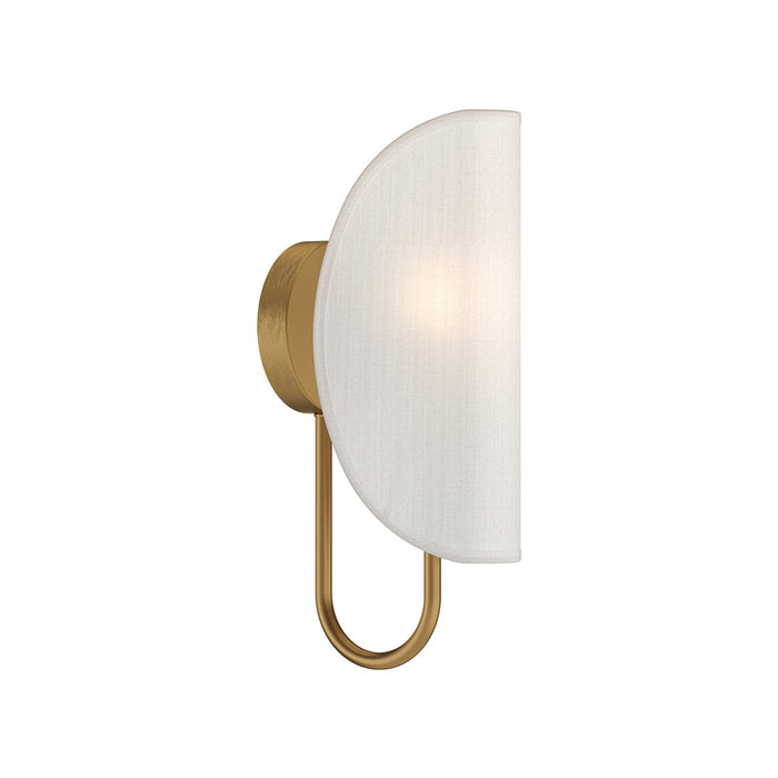 Seno Vanity Wall Light in Aged Gold/White Cotton.