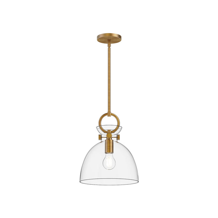 Waldo 4118 Pendant Light in Aged Gold/Clear Glass (Small).
