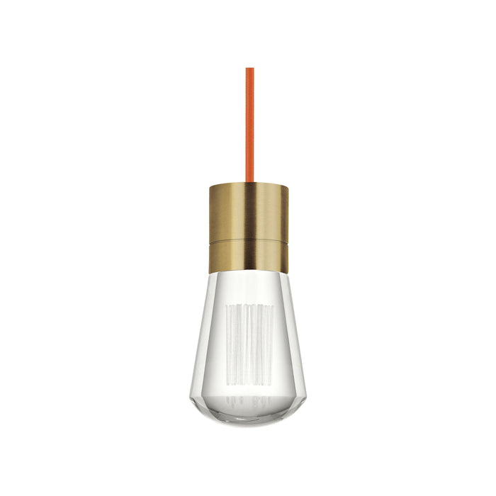 Alva LED Pendant Light in Orange/Aged Brass.