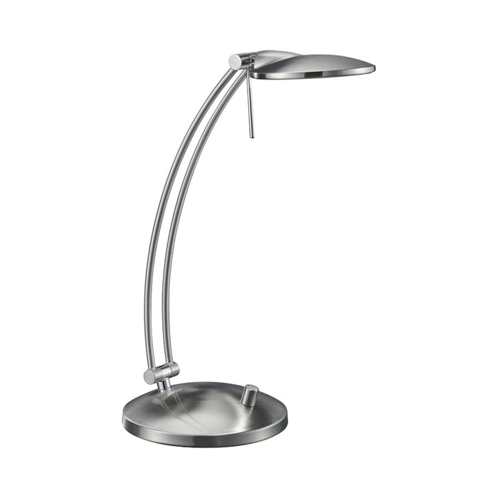 Dessau Arch LED Table Lamp in Satin Nickel.