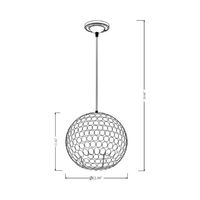 Frieda Pendant Light - line drawing.