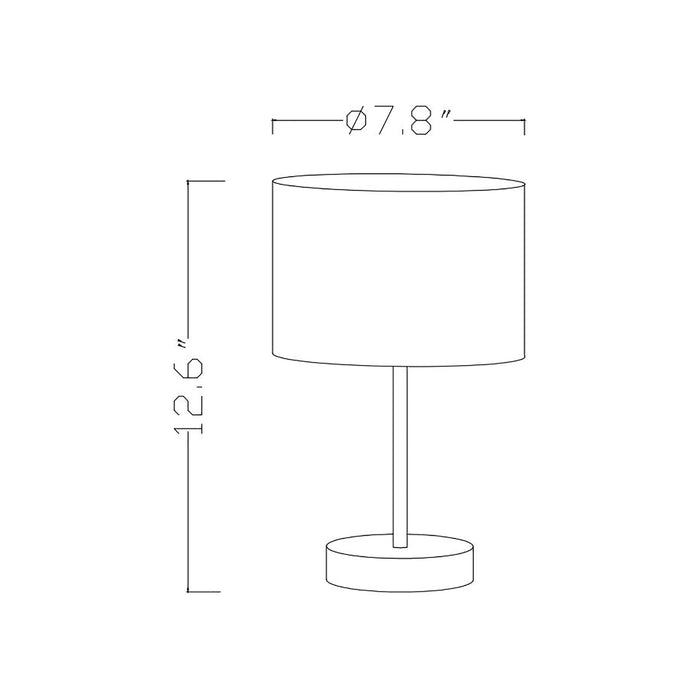 Grannus Table Lamp - line drawing.