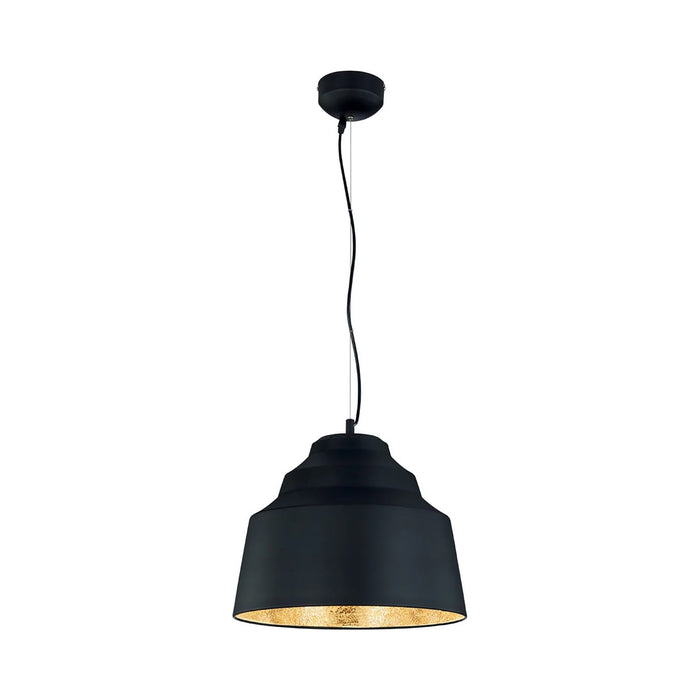 Palermo LED Pendant Light in Black/Painted Gold.