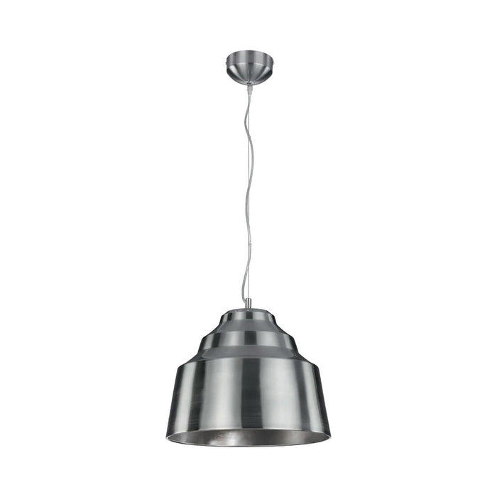 Palermo LED Pendant Light in Satin Nickel/Painted Silver.