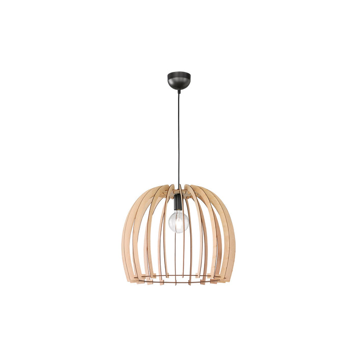 Wood Pendant Light with Dome Shade in Wood (Small).