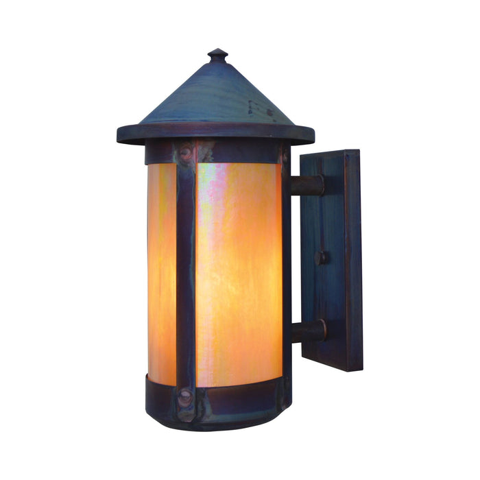 Berkeley Hanging Outdoor Wall Light in Raw Copper (Gold White Iridescent).