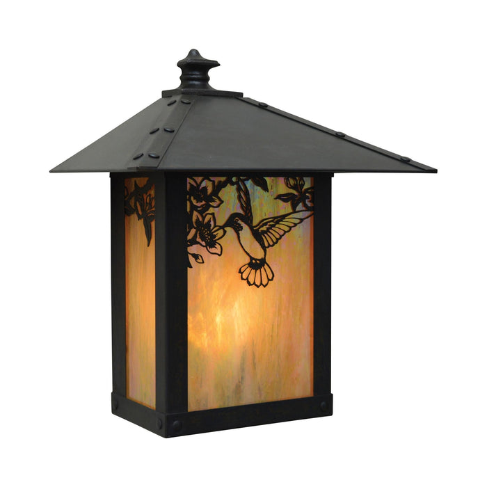 Evergreen Hummingbird Outdoor Wall Light in Bronze (Gold White Iridescent).