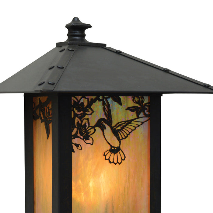 Evergreen Hummingbird Outdoor Wall Light in Detail.