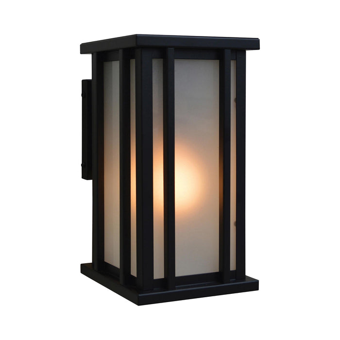 Glencoe Outdoor Wall Light in Satin Black (Frosted/Small).